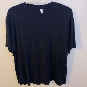 NWOT Lululemon Modal Silk Blend Tie Front Yoga Tee in Black size 8